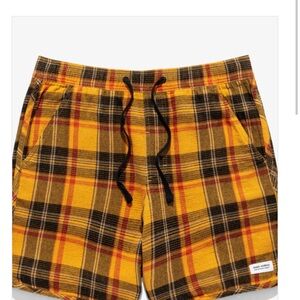 Banks Journal Plaid Orange/Yellow and Brown Men Shorts Size Large